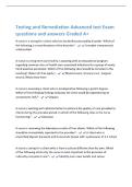 Testing and Remediation Advanced test Exam&NewLine;questions and answers Graded A&plus;