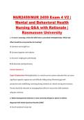 NUR2459 Exam 4 V1&ndash;V3 &vert; NUR 2459 Exam 4 V1&ndash;V3 &vert; Mental and Behavioral Health Nursing &vert; Rasmussen University &vert; Complete Exam Bundle with Detailed Verified Answers