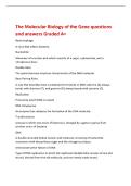 The Molecular Biology of the Gene questions&NewLine;and answers Graded A&plus;
