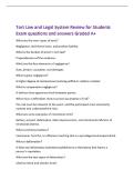 Tort Law and Legal System Review for Students&NewLine;Exam questions and answers Graded A&plus;