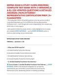 EDPNA EXAM & STUDY GUIDE 2026&sol;2027 &vert; COMPLETE TEST BANK WITH 2 VERSIONS &lpar;A & B&rpar; &vert; 250 VERIFIED QUESTIONS & DETAILED ANSWERS &vert; NON-ATTORNEY REPRESENTATIVE CERTIFICATION PREP &vert; A&plus; GUARANTEED