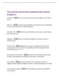 Tort Law Key terms Exam questions and answers&NewLine;Graded A&plus;