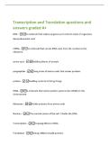 Transcription and Translation questions and&NewLine;answers graded A&plus;