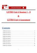 &lpar;2026 &sol; 2027&rpar; LETRS Unit 4 Sessions 1 to 8 Questions and Verified Rationalized Answers&comma; 100&percnt; Passing Score Guarantee&NewLine;