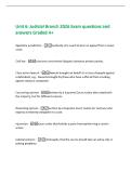 Unit 6&colon; Judicial Branch 2026 Exam questions and&NewLine;answers Graded A&plus;