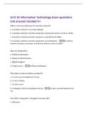 Unit 10 Information Technology Exam questions&NewLine;and answers Graded A&plus;