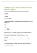 WOMENS HEALTH FINAL Exam questions and&NewLine;answers Graded A&plus;