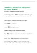 Year 9 science - getting started Exam questions&NewLine;and answers Graded A&plus;&NewLine;Bunsen Burner -A gas burner used in laboratories&NewLine;how to light a Bunsen Burner -place the tile onto bench&comma; close the air hole&comma;&NewLine;open gas tap&comma; light flame with striker&comma; open air hole&comma; 