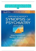 Test Bank For Kaplan & Sadock&rsquo;s Synopsis of Psychiatry 12th Edition by Robert Boland&comma; Marica Verdiun&comma; Pedro Ruiz  Chapter 1-35 Complete Guide&comma;2026&sol;2027&period;