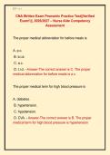 CNA Written Exam Prometric Practice Test&vert;&vert;Verified &NewLine;Exam&excl;&excl;&vert;&vert;&comma; 2026&sol;2027 &ndash; Nurse Aide Competency &NewLine;Assessment