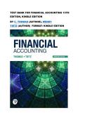 Test bank for Financial Accounting 13th Edition&comma; Kindle Edition&NewLine;by C&period; Thomas &lpar;Author&rpar;&comma; Wendy Tietz &lpar;Author&rpar;  Format&colon; Kindle Edition all chapters fully covered with test questions and answers graded A&plus;