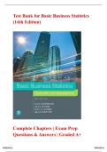 Test Bank  for  Basic Business Statistics&colon; Concepts and Applications &lpar;14th Edition&rpar;&NewLine;By James Baldone &vert; Full Chapter Coverage &vert; Graded A&plus;