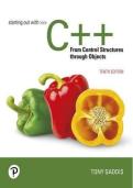 TEST BANK FOR STARTING OUT WITH C&plus;&plus; FROM CONTROL STRUCTURES TO OBJECTS BY TONY GADDIS&comma; EDITION NOT PROVIDED &vert;&vert; ALL CHAPTERS COVERED &vert;&vert; A&plus; MATERIAL &vert;&vert; ISBN&colon; 978-0137450565 &vert;&vert; QUESTIONS AND VERIFIED ANSWERS &vert;&vert; SUCCESS