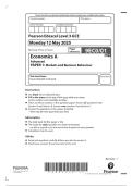 Edexcel A Level May June 2025 Economics A Paper 1 Markets and Business Behaviour Question Paper