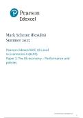 Edexcel AS Level May June 2025 Economics A Paper 2 The UK Economy - Performance and Policies Mark Scheme