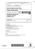 Edexcel AS Level May June 2025 English Literature Paper 2 Prose Question Paper