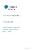 Edexcel AS Level May June 2025 English Literature Paper 2 Prose Mark Scheme