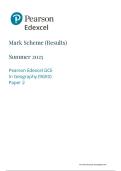 Edexcel A Level May June 2025 Geography Paper 2 Mark Scheme