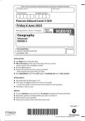 Edexcel A Level May June 2025 Geography Paper 3 Question Paper