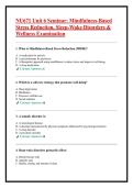 NU671 Unit 6 Seminar&colon; Mindfulness-Based Stress Reduction&comma; Sleep-Wake Disorders & Wellness Examination