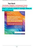 Test Bank Prioritization&comma; Delegation&comma; and Assignment&colon; Practice Exercises for the NCLEX Examination&semi; 6th Edition By Linda A&period; LaCharity&comma; Candice K&period; Kumagai&comma; Shirley M&period; Hosler All Chapters