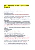NR 416 Midterm Exam Questions And Answers