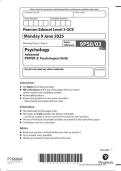 Edexcel A Level May June 2025 Psychology Paper 3 Question Paper