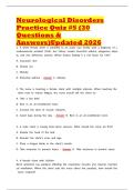Neurological Disorders Practice Quiz &num;5 &lpar;30 Questions & Answers&rpar;Updated 2026&NewLine;