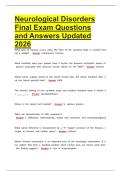 Neurological Disorders  latest 2026 &vert; 2027 package deal Questions and Answers All Verified