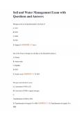Soil and Water Management Exam with Questions and Answers