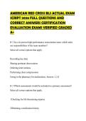 AMERICAN RED CROSS BLS ACTUAL EXAM&NewLine;SCRIPT 2026 FULL QUESTIONS AND&NewLine;CORRECT ANSWERS CERTIFICATION&NewLine;EVALUATION EXAMS VERIFIED GRADED&NewLine;A&plus;
