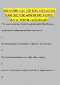 HESI-RN Med-Surg Test Exam 2026 Actual Exam Questions & Answers &vert; Latest Update 2026 &vert; NGN Clinical Judgment Review &vert; Verified Solutions
