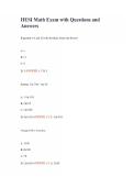 HESI Math Exam with Questions and Answers
