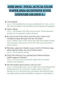 AMH 2010 - FINAL ACTUAL EXAM&NewLine;PAPER 2026 QUESTIONS WITH&NewLine;ANSWERS GRADED A&plus;
