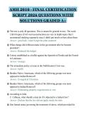 AMH 2010 - FINAL CERTIFICATION&NewLine;SCRIPT 2026 QUESTIONS WITH&NewLine;SOLUTIONS GRADED A&plus;&NewLine;