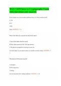 WGU C839 Intro to Cryptography Exam with Questions and Answers