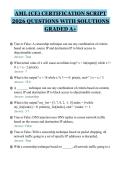 AML &lpar;CE&rpar; CERTIFICATION SCRIPT&NewLine;2026 QUESTIONS WITH SOLUTIONS&NewLine;GRADED A&plus;