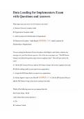 Data Loading for Implementers Exam with Questions and Answers