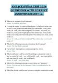AML &lpar;CE&rpar; FINAL TEST 2026&NewLine;QUESTIONS WITH CORRECT&NewLine;ANSWERS GRADED A&plus;&NewLine;