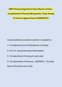 HESI Pharmacology Evolve Exam Elsevier Evolve &ndash; &NewLine;Comprehensive Pharmacotherapeutics&comma; Drug Therapy &NewLine;& Clinical Judgment Exam&excl;&excl;&lpar;2026&sol;2027&rpar;&excl;&excl;&excl;