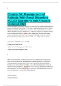 Chapter 54&colon; Management of Patients With Renal Disorders NCLEX Questions and Answers Updated 2026