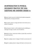 AN INTRODUCTION TO PHYSICAL&NewLine;GEOGRAPHY PRACTICE TEST 2026&NewLine;QUESTIONS AND ANSWERS GRADED A&plus;