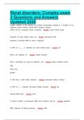 Renal disorders&colon; Complex exam 2 Questions and Answers Updated 2026