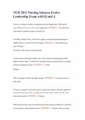 NUR 2811 Nursing Sciences Evolve Leadership Exam with Q and A
