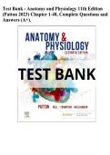 Test Bank&colon; Anatomy and Physiology 11th Edition Patton &lpar;Chapters 1-48 Complete&rpar;