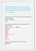 S-190 Final Exam &vert;&vert; Most Recent Exam 2026-2027 Actual &NewLine;Complete Real Exam Questions And Correct Answers &lpar;Verified &NewLine;Answers&rpar; Already Graded A&plus; &vert; Guaranteed Success&excl;&excl; Newest &NewLine;Exam &vert; Just  Released&excl;&excl;