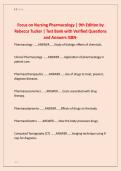 Focus on Nursing Pharmacology &vert; 9th Edition by &NewLine;Rebecca Tucker &vert; Test Bank with Verified Questions &NewLine;and Answers ISBN- 