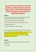 Leading and Managing in Nursing &ndash; Yoder-Wise&comma; &NewLine;8th Edition &vert; Test Bank LATEST 2025&sol; 2026 TEST &NewLine;BANK&vert; COMPLETE  REAL EXAM QUESTIONS AND &NewLine;CORRECT ANSWERS WITH WELL-ELABORATED &NewLine;RATIONALES&sol; GRADED A&plus;