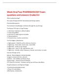 Week One&sol;Two PHARMACOLOGY Exam&NewLine;questions and answers Graded A&plus;