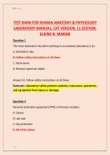 TEST BANK FOR HUMAN ANATOMY & PHYSIOLOGY &NewLine;LABORATORY MANUAL&comma; CAT VERSION&comma; 11 EDITION&colon; &NewLine;ELAINE N&period; MARIEB